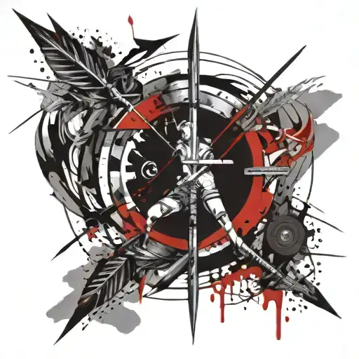 Bow And Arrow With Date Of Death Of Someone