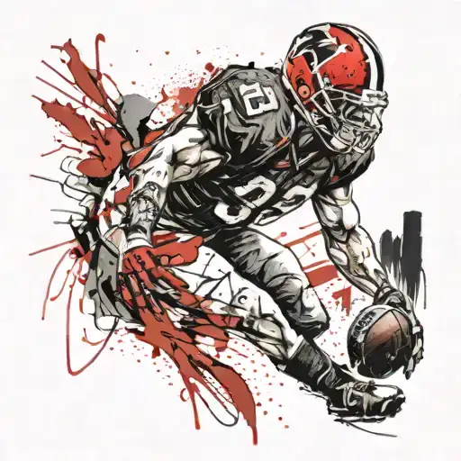 An American Football Player In The Center Position Gives A Snap At The Beginning Of The Game