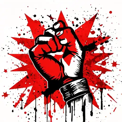 Communist Raised Fist Red Star