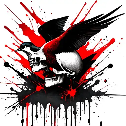 Skull And Swallow