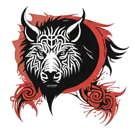 Irish Celtic Boar Head Angry