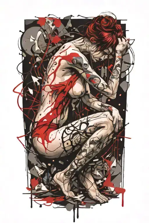 Nude Slave Girl On Her Knees Catching Tears