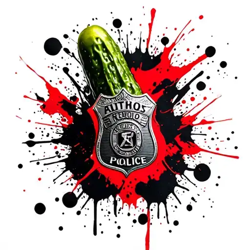 Pickle Wearing Police Badge Incorporated