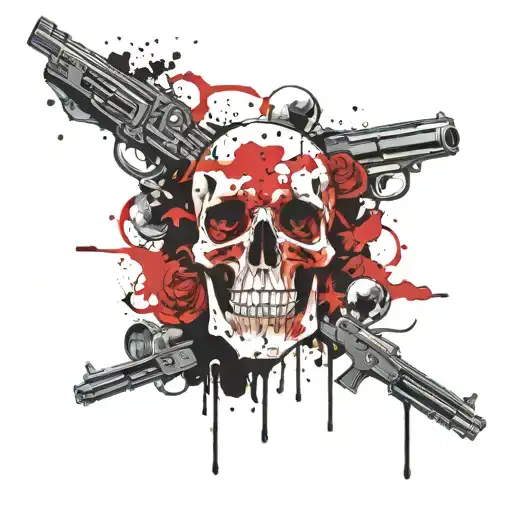 Skulls Drugs Money Guns Tattoo