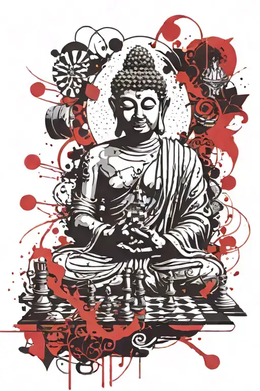 Buddha Playing Chess