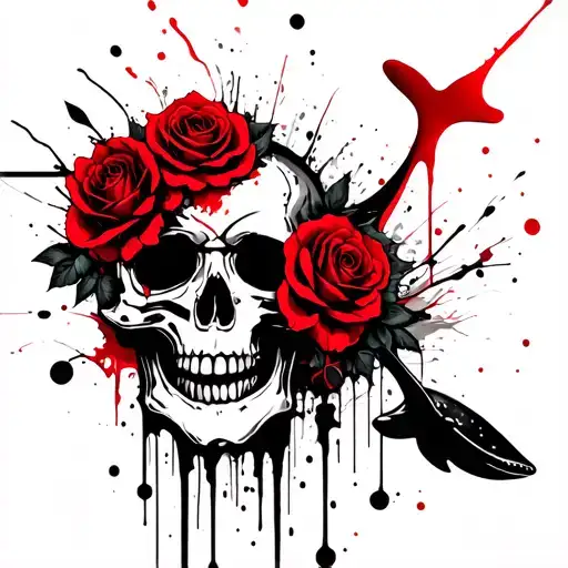 Skull Roses Whales