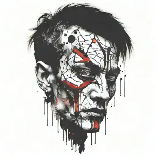 Strange Texture And Design On His Face