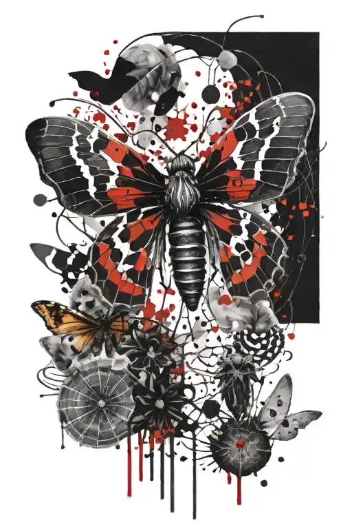 Honeycomb Backgroung Death Moth