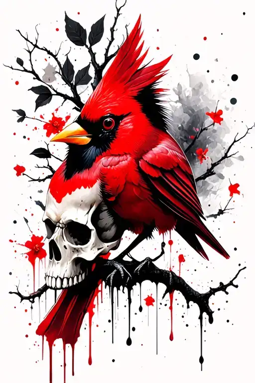Cardinal Skull Dogwood Tree