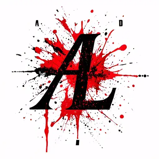 Initials A Nad L Font Tattoo Design