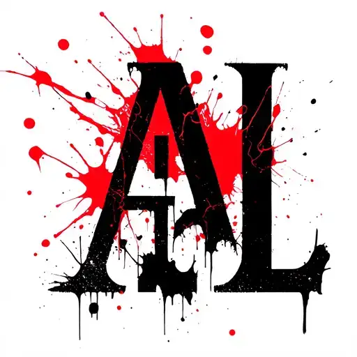 Initials A Nad L Font Tattoo Design