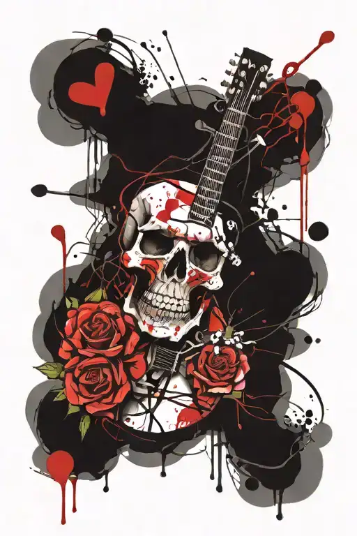 Skull Guitar Roses Forerams