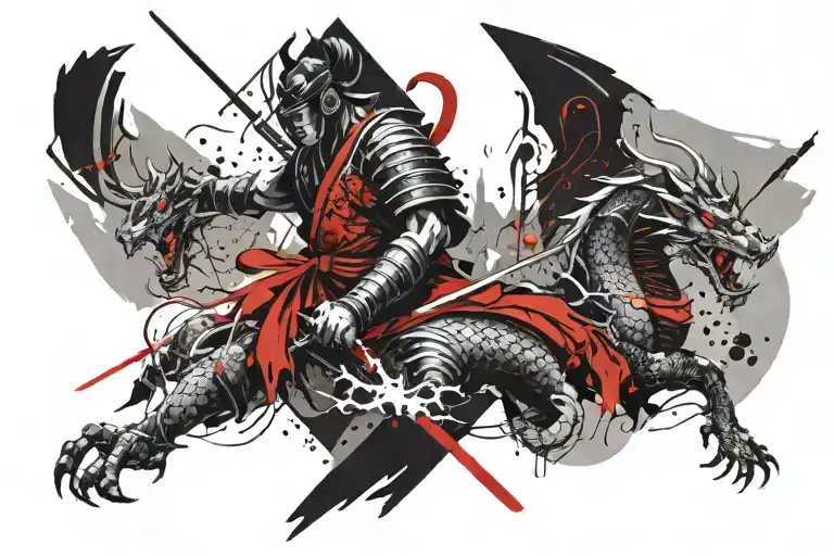Samurai And Dragon