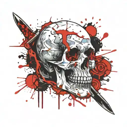 Skull With Knife