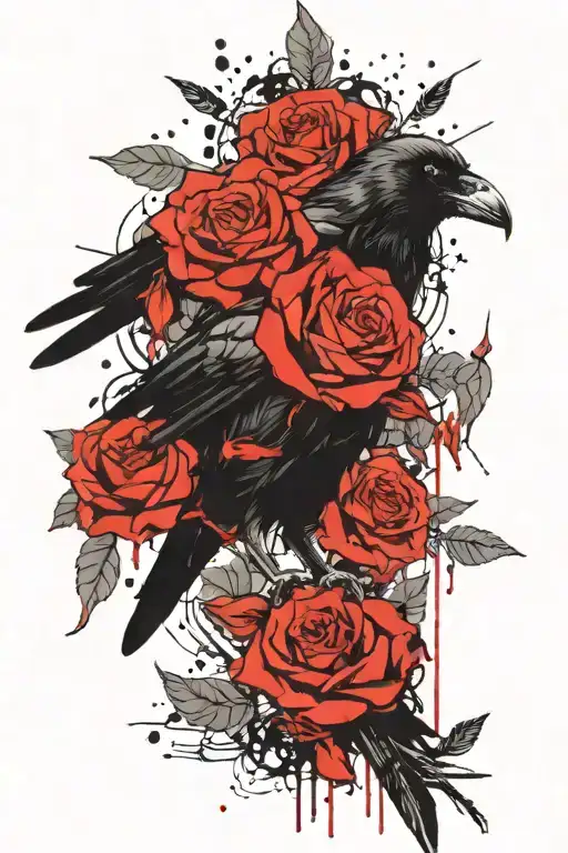 Crow And Roses