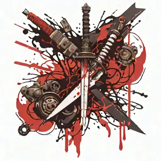 Scroption With Sword That Produces Lighting Bolt