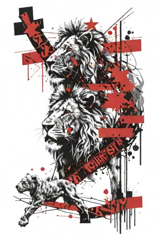 The Lion And The Lamb 3 Crosses