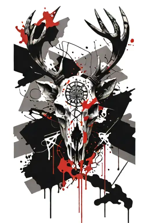 Deer Skull With Nording Symbols