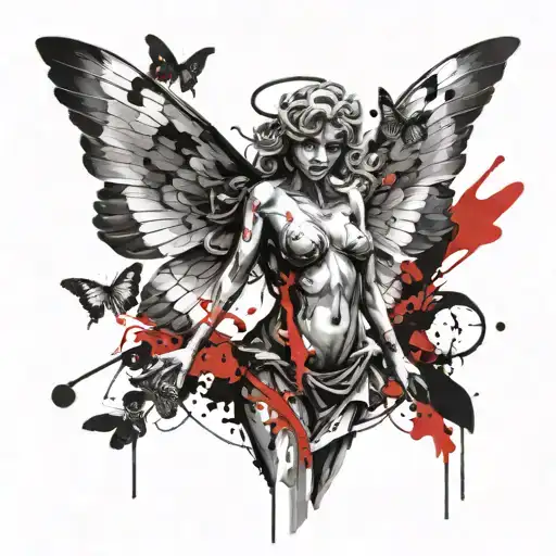 Angel Statue Butterflies