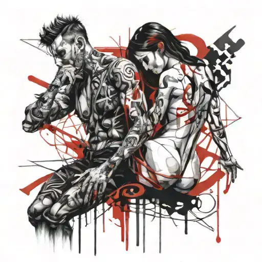 Completely Nude Goth Couple Fucking