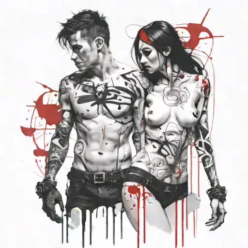 Completely Nude Goth Couple Fucking