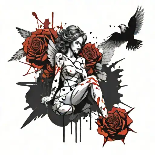 Roses And Angel Playing