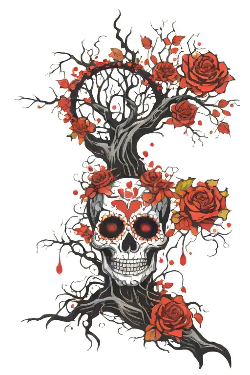 Day Of The Dead Tree With Creeping Vines