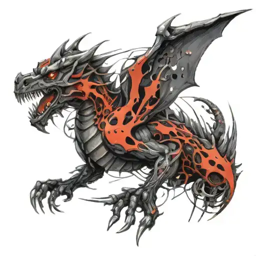 3D Chest Dragon With Whole Body