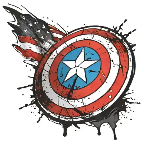 Captain American Shield With Quote 'I Can Do This All Day' Tattoo