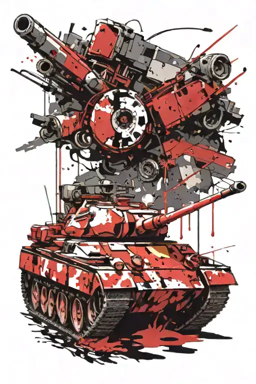 Military Tank Surrounded