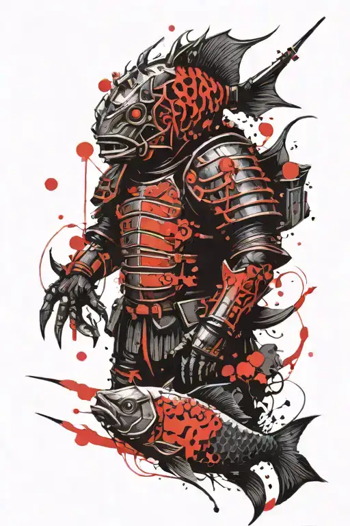 Zodiac Sign Fish In Samurai Armor Evil