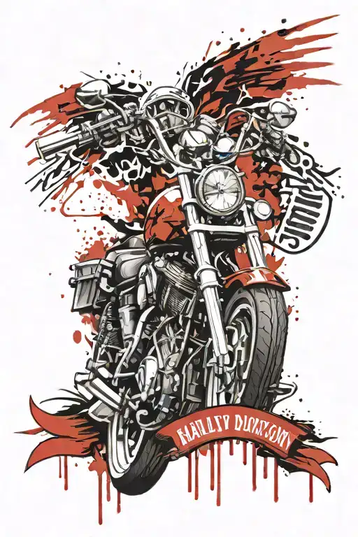 Harley Davidson Memorial Tattoo For Dad