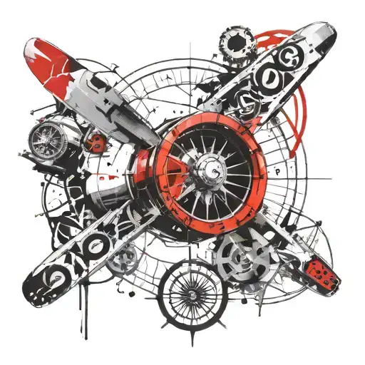 Aircraft Propeller With Compass Tattoo And Add 17-12-2023