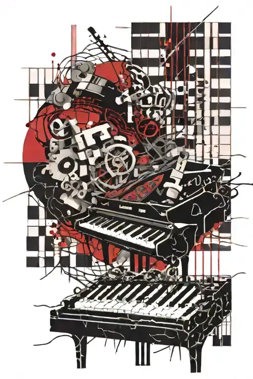 Crossword Puzzle With Piano Music Theme Accents