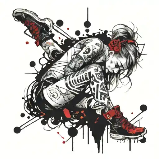 Girly Knee Tattoo Design