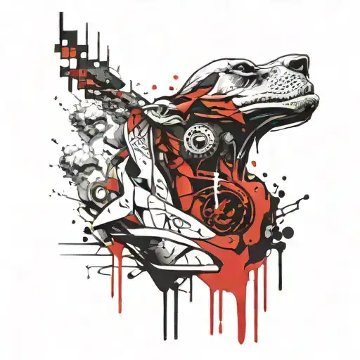 3D Neck Tattoo Design