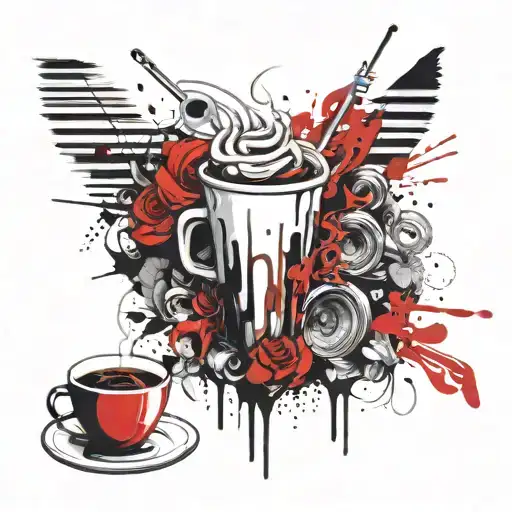 Bouquet With Coffee And Music And Love