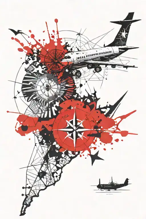 Compass World Map Aircraft