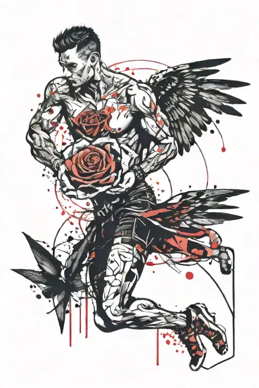 A Male Angle With A Rose