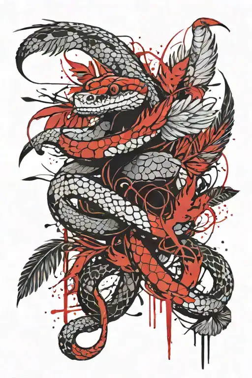 Snake With Feathers And Wings