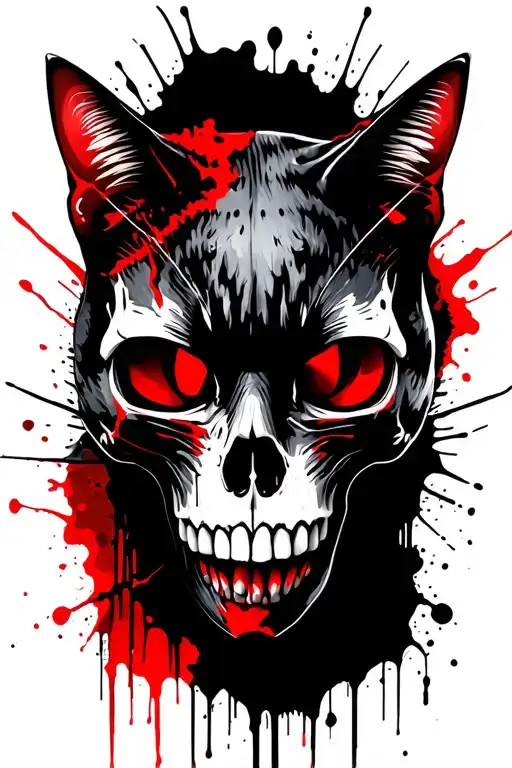Cat Skull Creepy