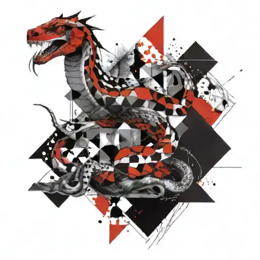 Geometric Trianles And A Snake