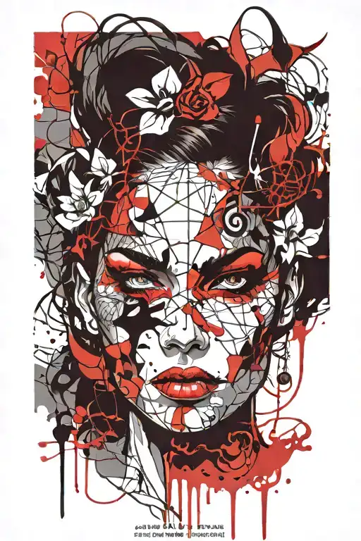 Pattern Female Face Girl Demon