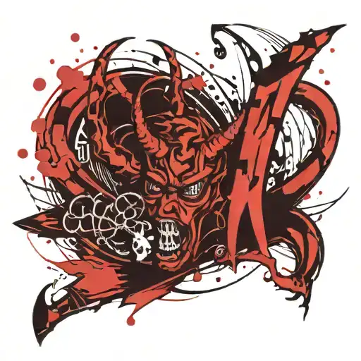 The Word Burk With Red Devil Horns Above The B And A Red Devil Tail At The End Of The K