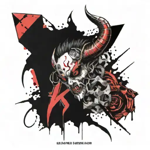 The Word Burk With Red Devil Horns Above The B And A Red Devil Tail At The End Of The K