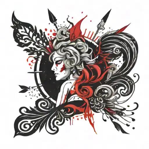 Reverse Virgo Sign From Zodiac Signs In Gothic Style