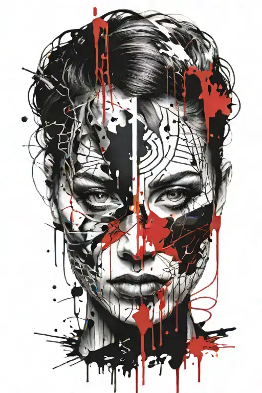 Bloody Face Of A Woman