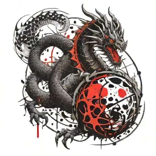 Dragon With Two Huge Balls
