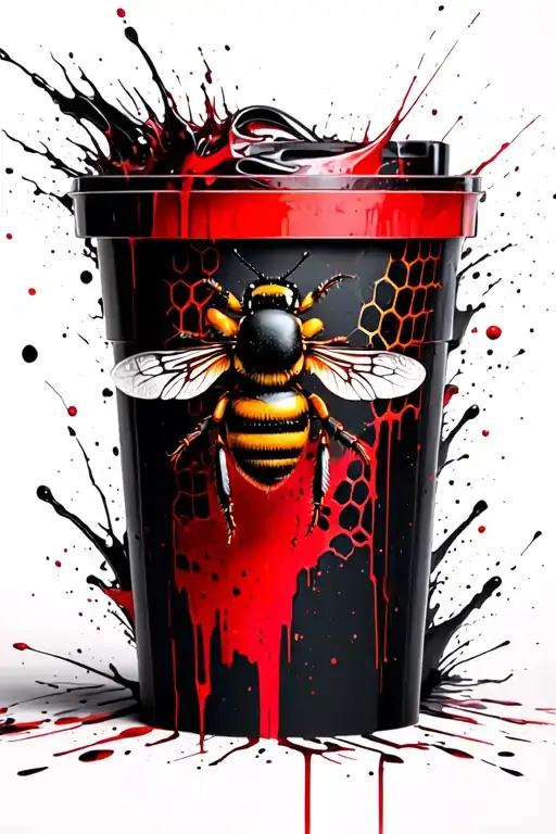 Honey Bee And Honeycomb