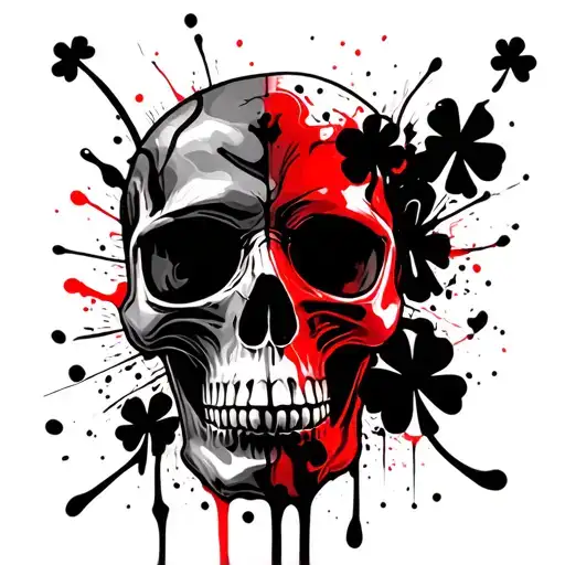 Skull Inside Of Shamrock